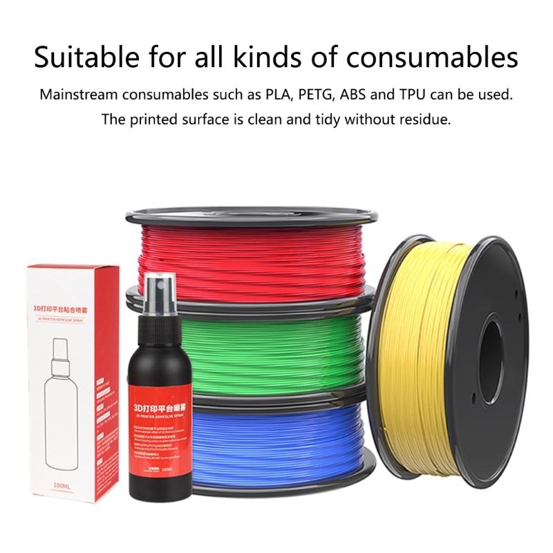 100ML Anti-Warping Klebstoff-Sprays für 3D-Druckplattformen 3D-Druckerzubehör Sprays Klebstoffe für 3D-Drucker-Heizbettteil