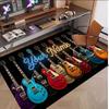 Music Guitar Theme Soft Crystal Velvet Rug Custom Name & Text Print Non Slip Floor Rug for Bedroom Living Room