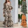 Mode High Street Outfits 2-teiliges Set Sexy schräger Ausschnitt einfarbige Bluse + Weitbeinige Hosen Sets Elegantes Polka-Dot-Muster Damenanzug