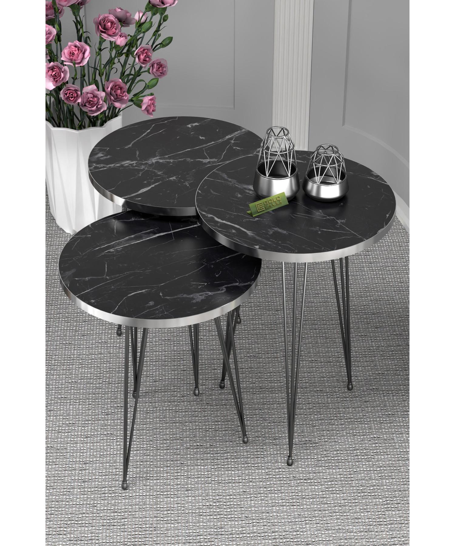 

Nesting Table Black Wire Leg Silver Bendir