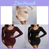 Euro Style Bodycon Dress With Ribbed Fabric And Vneck For Casual Winter Wear