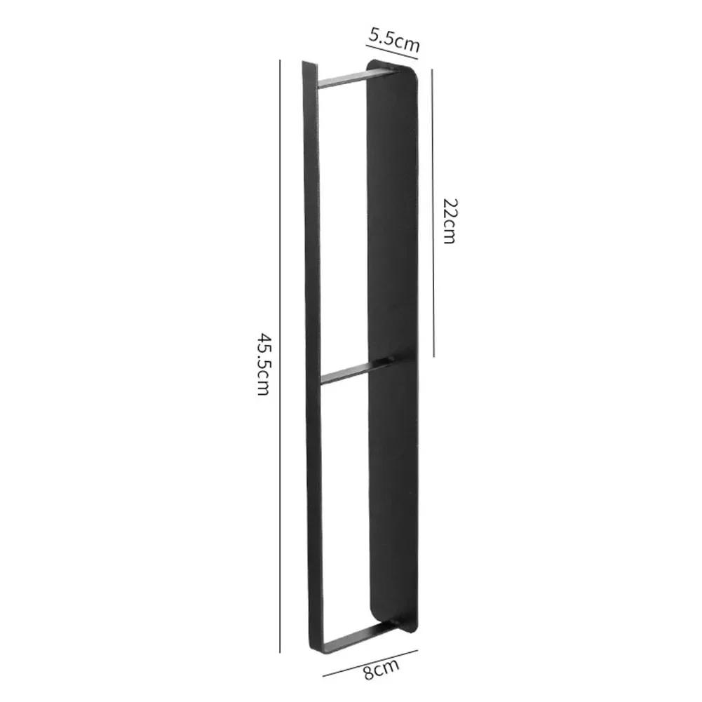 Brand New Household Accessories Towel Holder Hanger Storage Rack 1pc Black Color Carbon Steel Fridge Side Magnetic Force