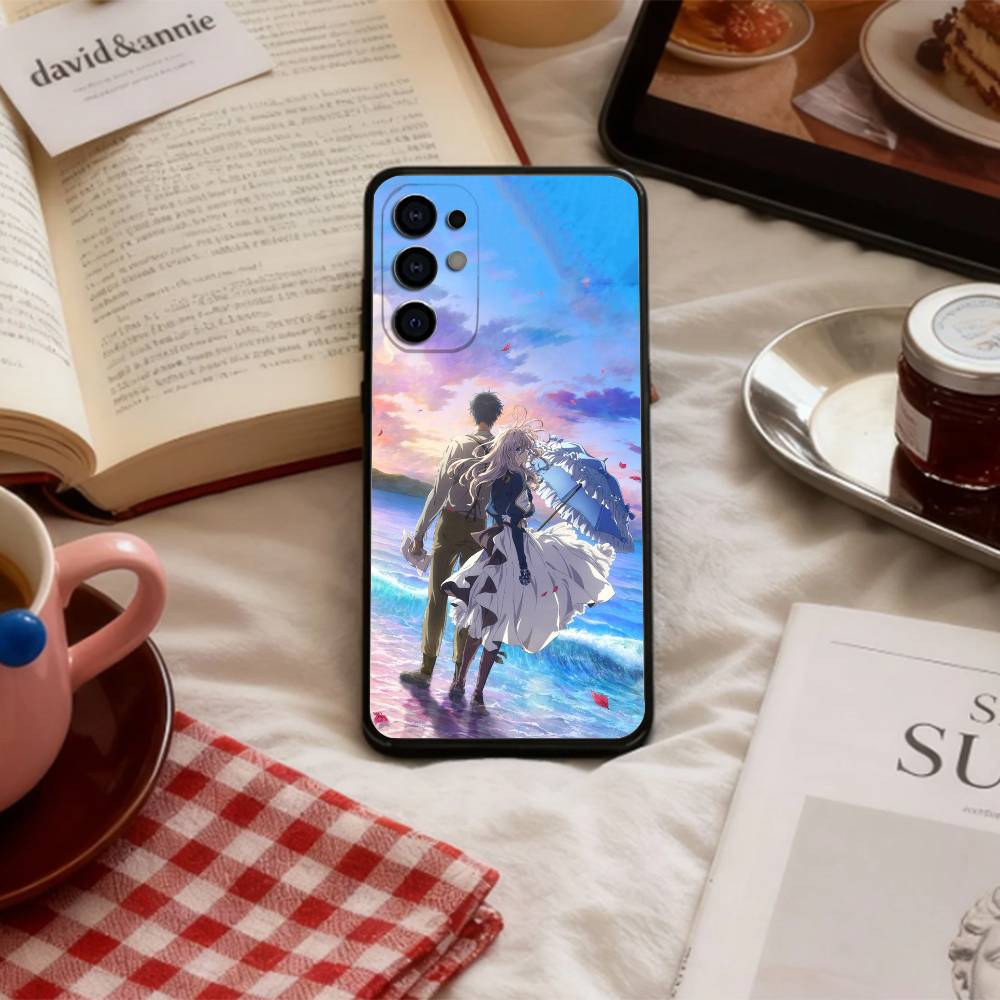Aesthetic Violet E-Evergarden Phone Case For Samsung S 25,24,23,22,30,21,10,9,Ultra,Plus,Lite,FE,4,5 G Soft Black Case