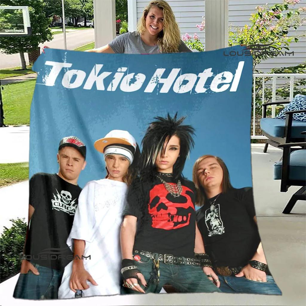 Dětská přikrývka s potiskem kapely Tokio Hotel Dětská Hřejivá přikrývka Flanel Měkká útulná deka Rozkládací pohovka Deka Cestovní deka Dárek k narozeninám