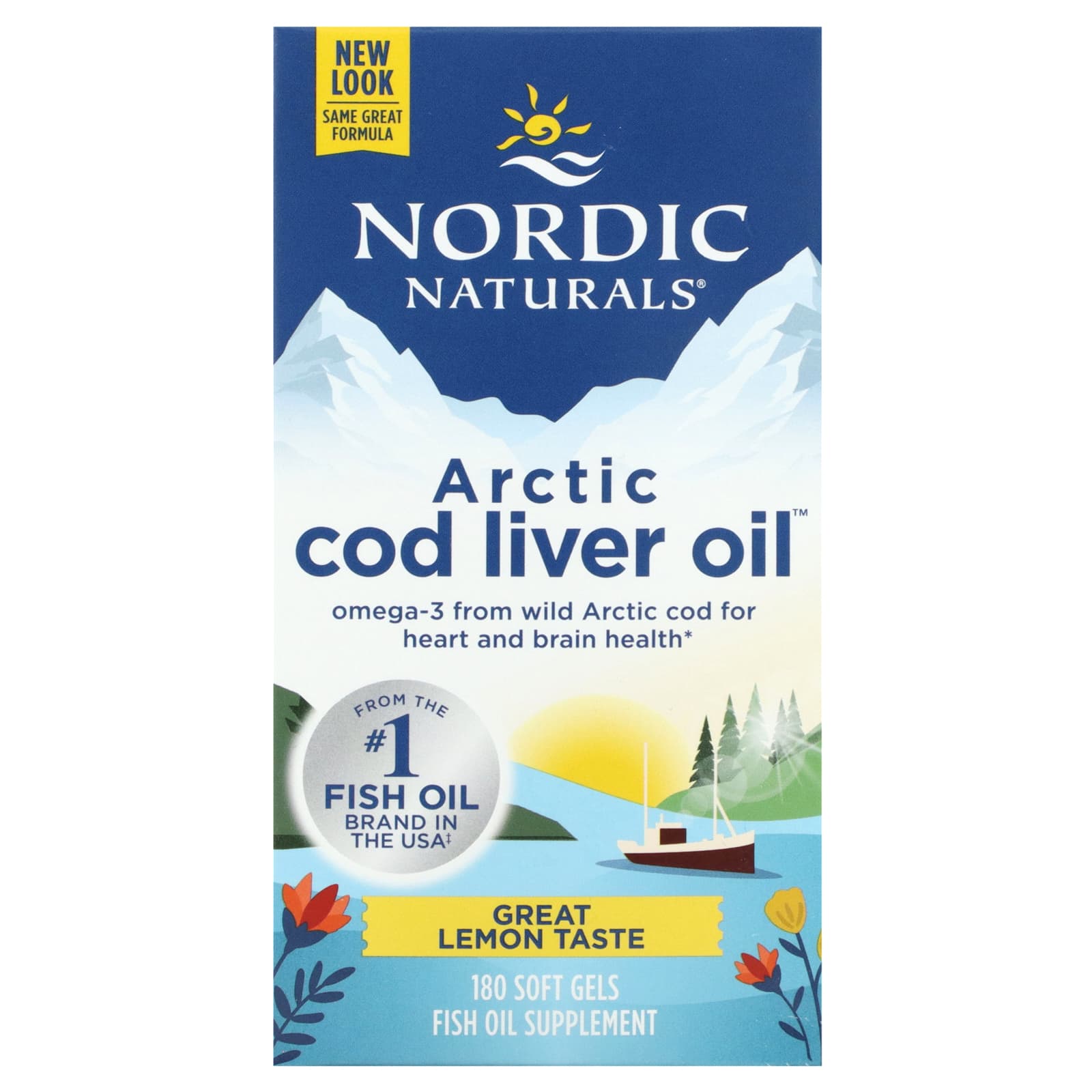 

Nordic Naturals, Масло печінки арктичної тріски, смак лимона, 180 м яких капсул