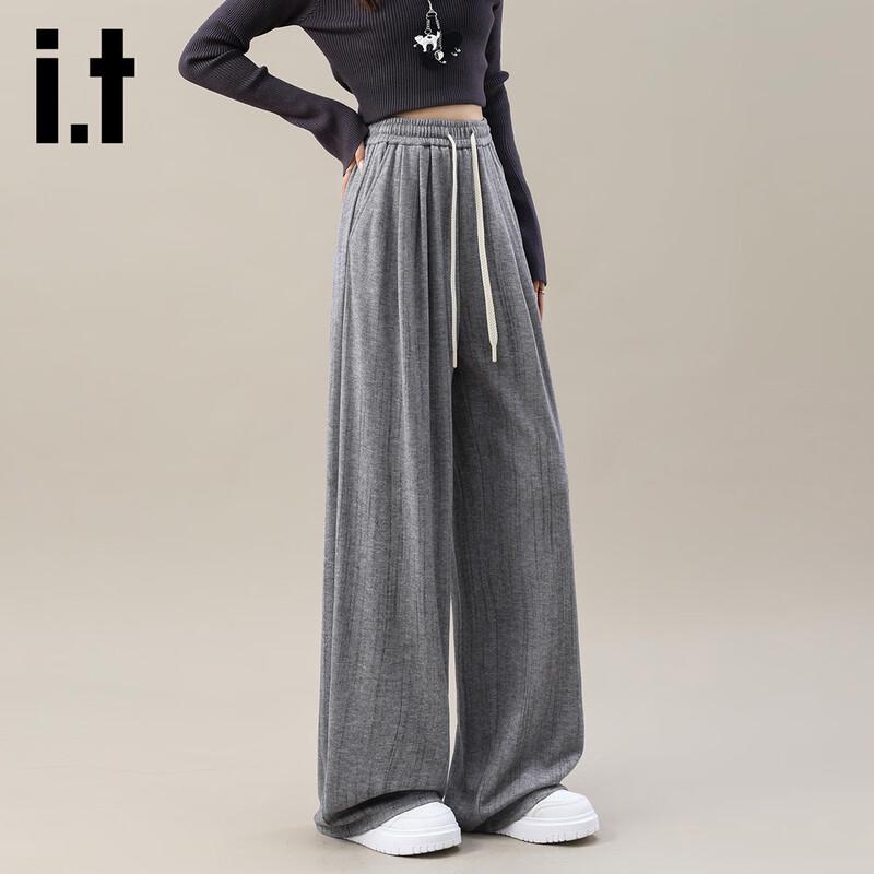 Izzueit Women's High-Waist Wide-Leg Casual Pants