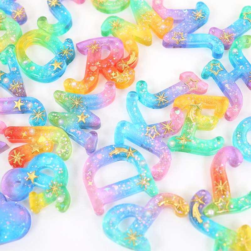 WTEMPO DIY Keychain Tassel Pendents Making Molds English-letter-Shaped Resin Molds Epoxy Molds for Beginners & Adults Handicrafts Making Mold Set