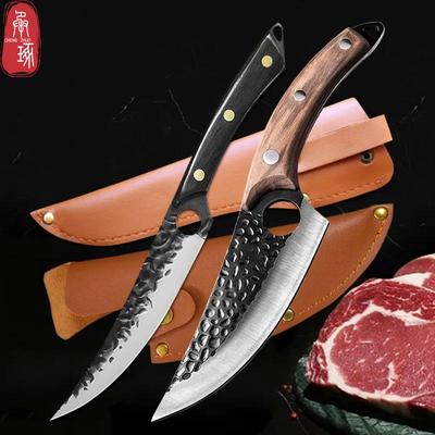 2 Stainless Steel Forged Kitchen Knife Butcher Knife Chef Sliced Boning Knife Barbecue Fishing Knife with Sheathed Kitchen Tools