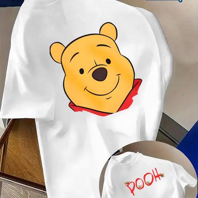 Summer Mens Disney Winnie The Pooh Pattern TShirt Daily Leisure and Theme Activities Wear Unisex Cotton Short Sleeve Oversized