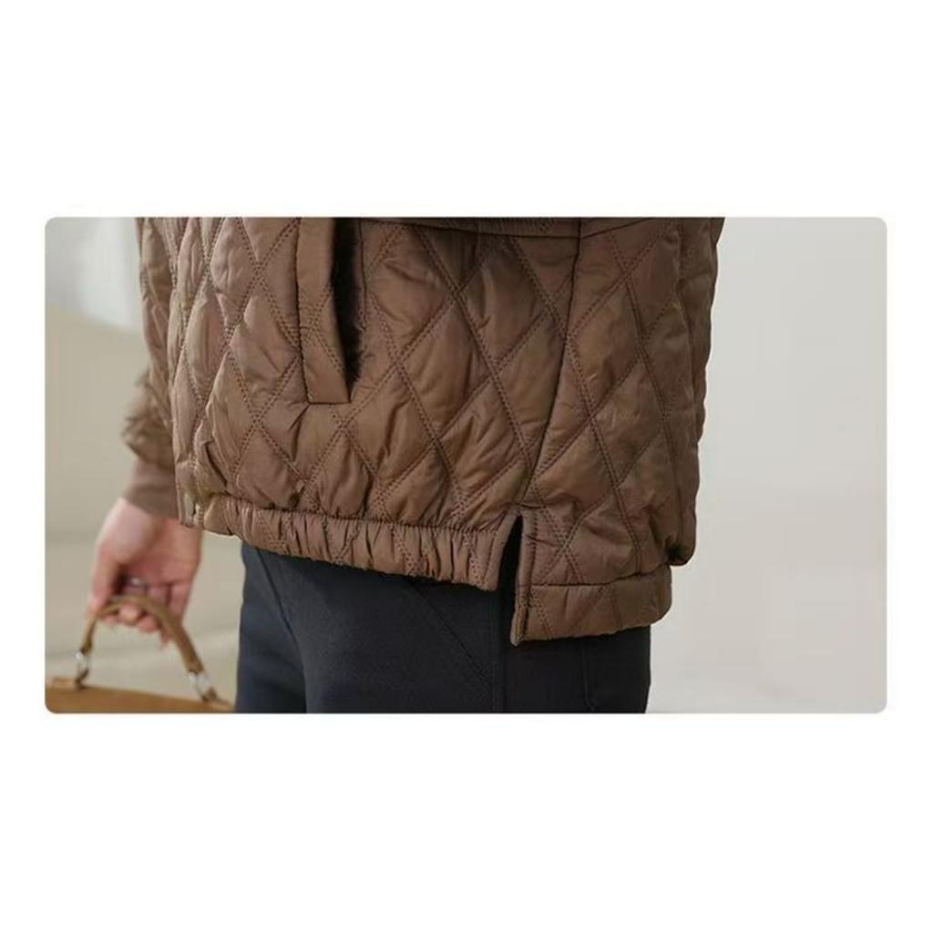 Kadın Kısa Kollu Sonbahar ve Kış Ceketi, Kapüşonlu Hafif Sıcak Ceket, Sade Kapitone Sıcak Hoodie, Günlük Sonbahar Dış Giyim