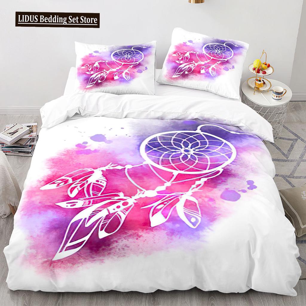 Dreamcatcher Duvet Cover Set 3D Print Feather Sun Moon Polyester Comforter Cover King Queen Twin Full Size For Kids Boys Girls