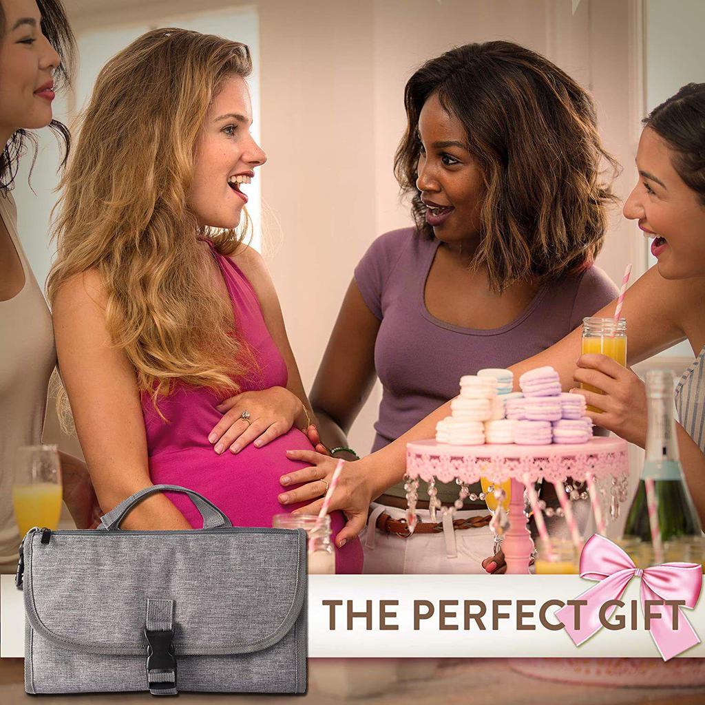 Bamboo Fiber Waterproof Baby Changing Pad with Wet Wipes - Portable & Multifunctional for Newborns