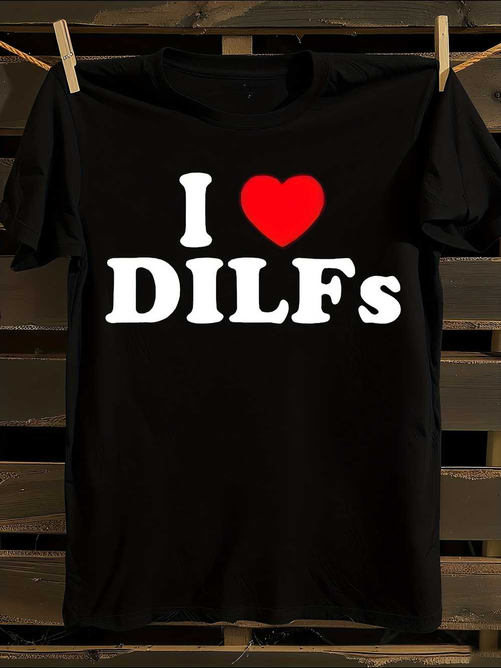 

Смешная футболка с надписью I Love DILFS и графическим изображением сердца Мужская футболка Женские футболки с принтом букв Футболка с коротким рукавом Повседневная уличная футболка Топ M