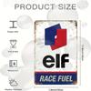 Bar Highlight  Retro Elf Race Fuel Metal Tin Sign  Vintage BlueRed Distressed Wall Art Easy To Hang for Home Bar G