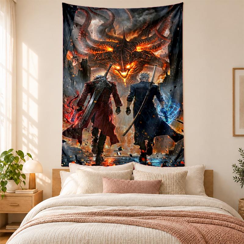 Devil May Cry Wandteppich hohe Qualität zur Dekoration von Wohnzimmer Schlafzimmer Studentenwohnheim Wänden ideal als Schlafzimmer Wandkunst oder Weihnachtsgeschenk