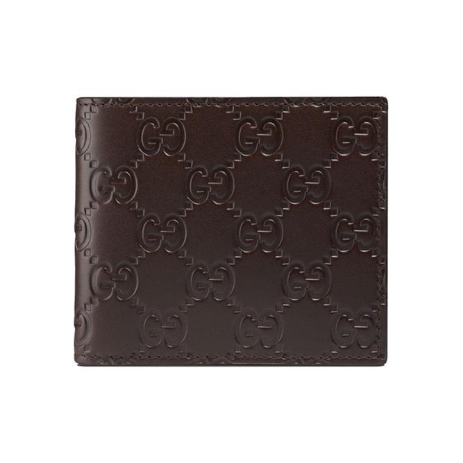 

Gucci Monogram Logo Embossed Leather Short Double Fold Wallet Men wallet Brown 365466-CWC1R-2140 Shopping Bag Set(Basic Set+Shopping Bag)
