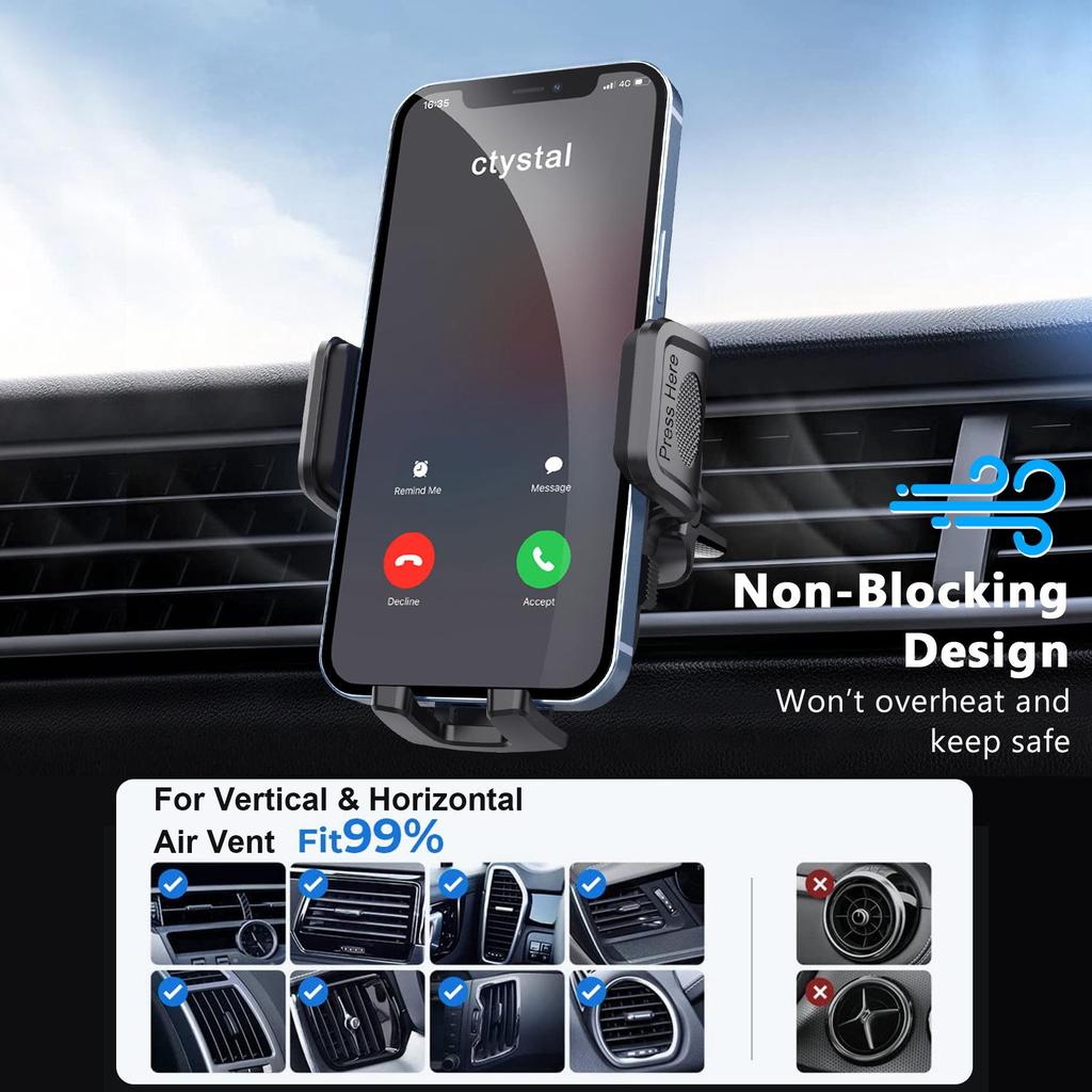 360° Rotating Car Phone Holder with Air Vent Clip