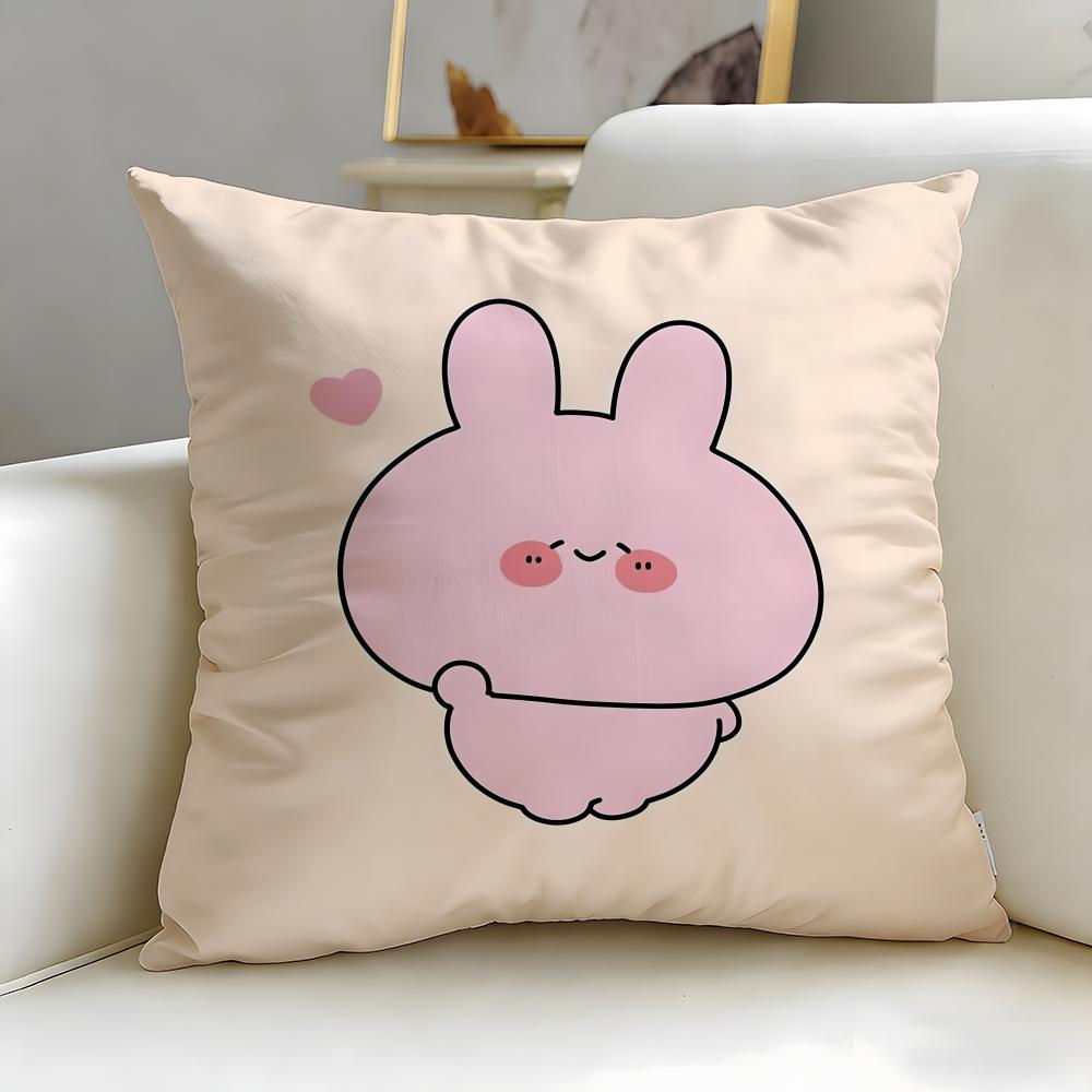 virtual character Asamimichaan Asleep Cushion Cover Soft & Easy-Wash Pillow Case – Versatile for Couch, Bed, Travel and Office