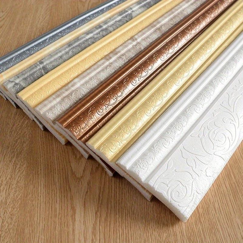 1 STuks 2,3m X 10cm Zelfklevend 3D Patroon Behang Decoratieve Lijn Plintlijn Decoratie Muurrand Sticker