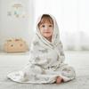 Soft Baby Hooded Cape Towels Cartoon Printed Kids Bathrobe Nightrobe Gauze Blanket Wrap  Swimming
