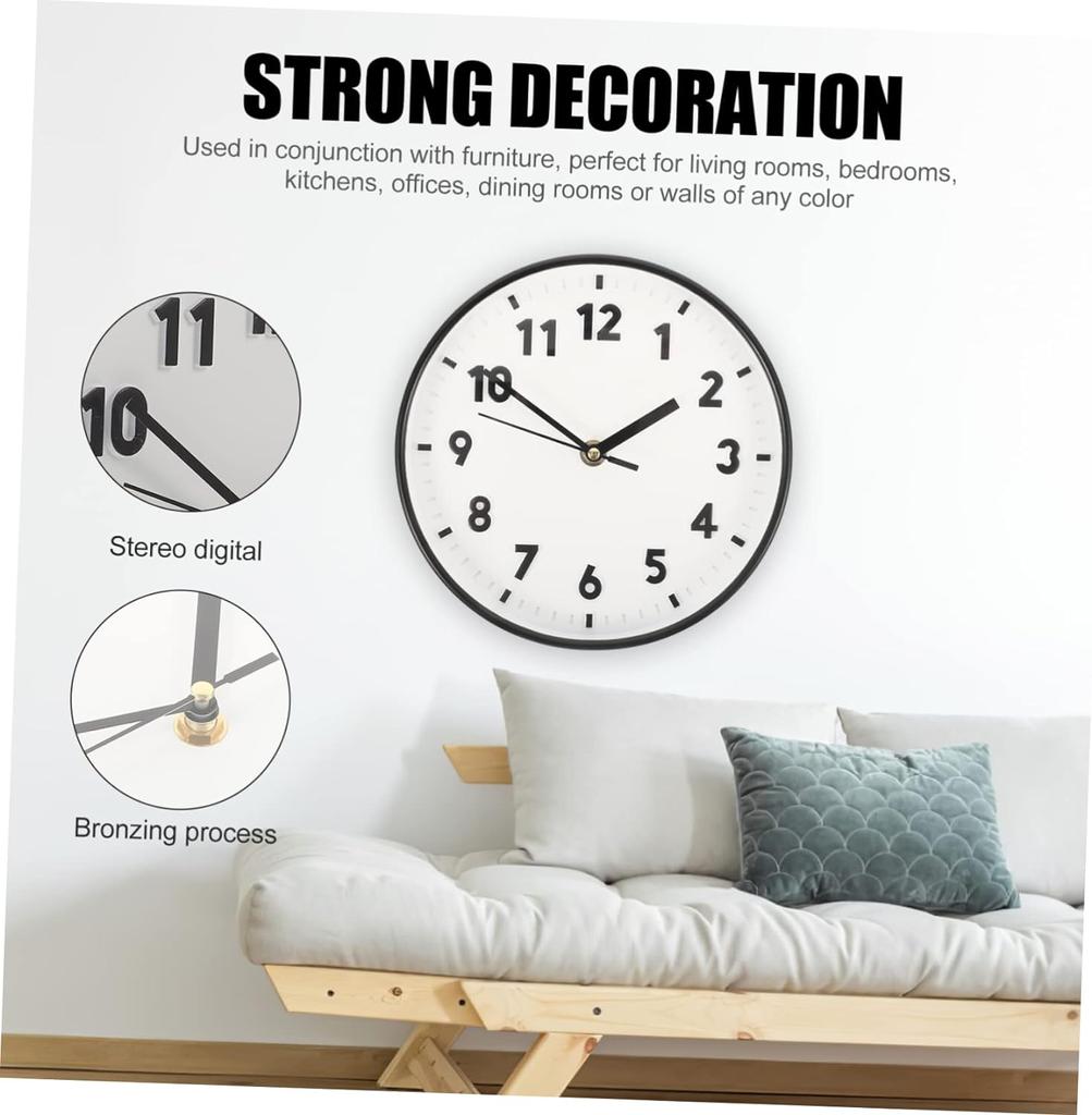 Minimalist Three-dimensional Digital Wall Clock Non-punching Silent  Non-ticking Wall Clock for Kitchen Bedroom Living Room