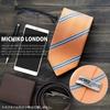 Brand Necktie Made In Japan Silk Jacquard Woven Pattern Stripe [Michiko London] (D Pattern Navy)