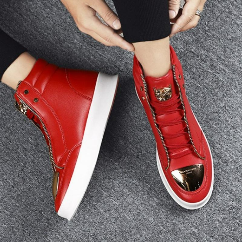 Móda Luxusní Originální Pánské Boty Outdoorové Vysoké Kotníkové Ležérní Boty Pánské Podzimní Módní Skateboardové Boty Leopardí Platforma Boty Zapatos Hombre