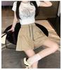 2025 Sweet Korean High-Waisted Quick-Dry Ruffle Pants with Pockets