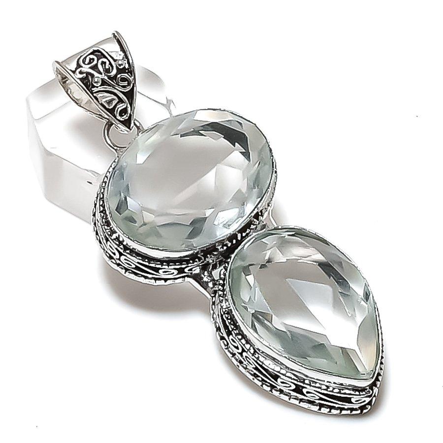 

Natural White Topaz Gemstone 925 Sterling Silver Jewelry Pendant 2.56 j4c54