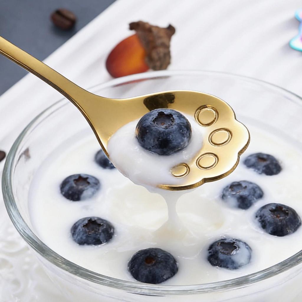 Stainless Steel Cat Claw Coffee Spoon Small Stirring Spoons Ice Cream Cake Dessert Teaspoon Scoops Tableware Kitchen Tools