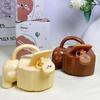 Biscuit Bear Couple Water Cup with Straw Ceramic Mug Birthday Gifts for Girlfriends Drinkware Gift Coffee Cups Desktop Decor