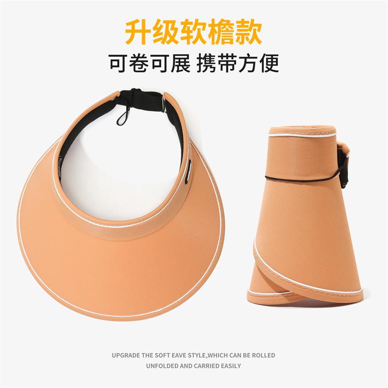 Summer Hat Women Uv Big Brim Sunscreen Hat Face Cover Candy Empty Top Hat Cycling Sports Wide Edge Sun Hat