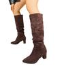 Autumn and Winter New Thick Heel Pointed Fashion Women's Boots Suede High Heel Stacking Boots Thin Boots
