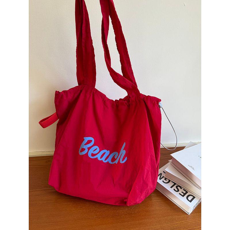 

Нейлоновая легкая сумка-шоппер на шнурке в K-стиле с буквенным принтом Red