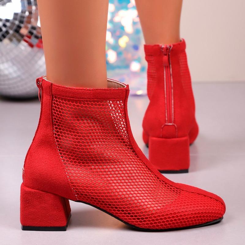 Fashion Wasteline-style Net Boots, Roman Soft-soled Waterproof Platform, Fashionable Mesh Upper Women's Shoes, Summer 2025 New Style
