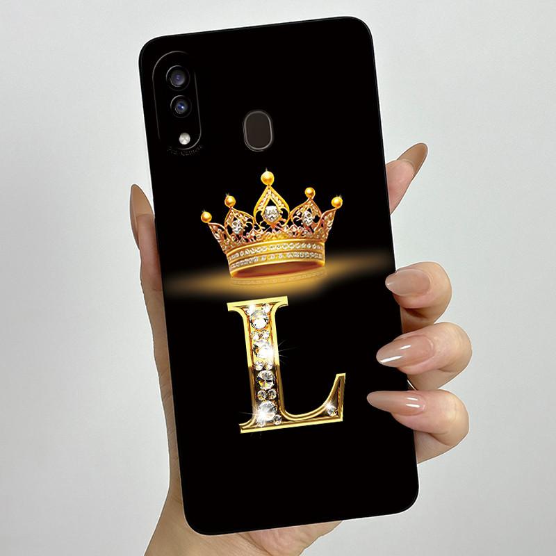 Phone Case for Samsung A20 a205 Galaxy a207 A20s Soft Silicone Crown Letters Back Cover for Samsung A20 A 20s A30 Bumper Shells