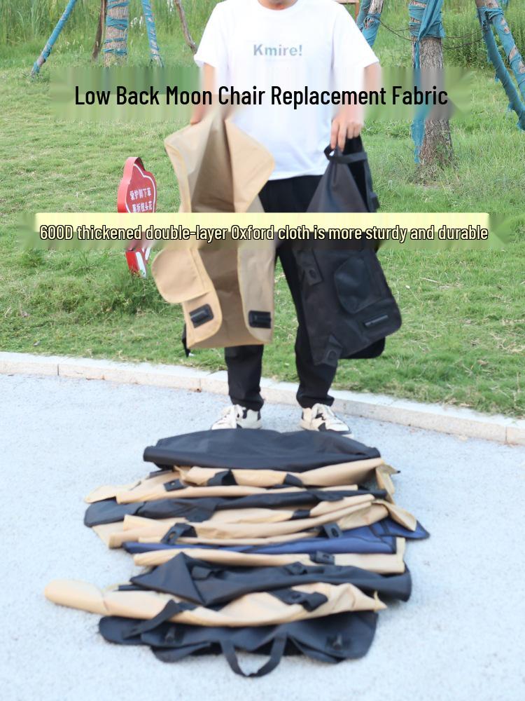 Outdoor Faltbarer Mondstuhl Sitzbezug - Doppellagiger Oxfordstoff Liegestuhl Ersatz für Angelstuhl