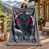 Alien Custom Name Flannel Blanket Personalized Soft Warm Plush Throw Blanket Customized Gift for Family Friends