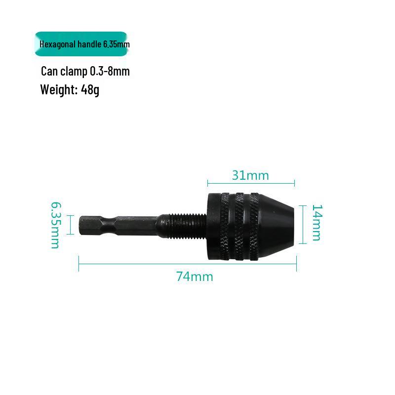 Self-Centering Electric Grinder Chuck with Three-Jaw Twist Drill Bits