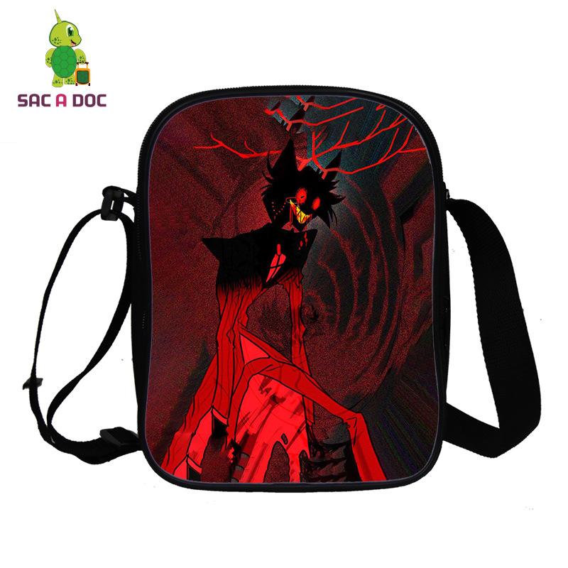 Hell Inn Animation Peripheral Crossbody Student School Bag 3D Full Color Printing Double Shoulder Bag