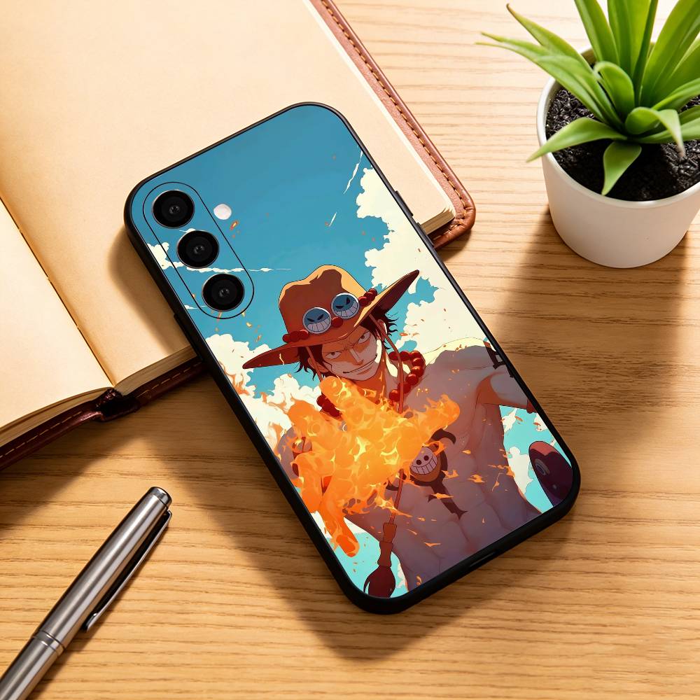 Portgas D. Ace Fire Fist One Piece  Phone Case Black Silicone Soft For Samsung Galaxy A73,A72,A71,A70,A53,A52,A51