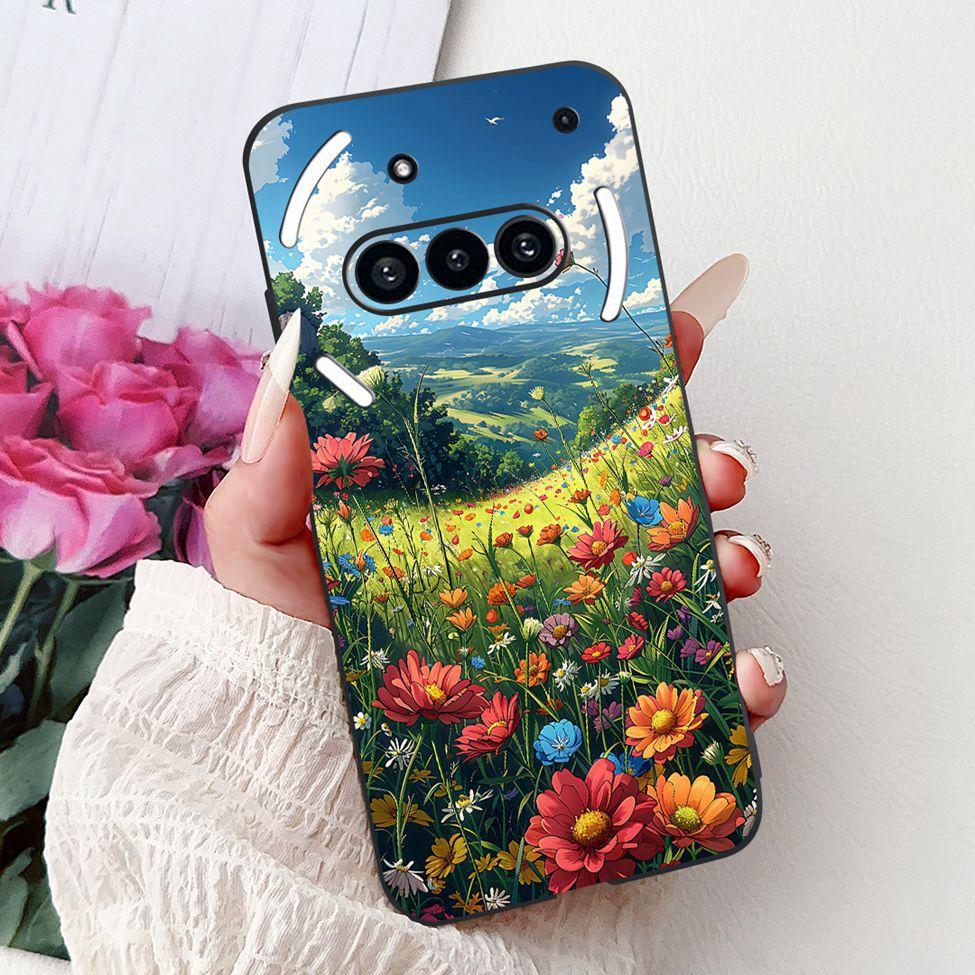Téléphone pour rien (3a) A059 Coque Pour Nothing Phone 3a Étui Silicone Mode Luxe Fleurs Chat Mignon Drôle Peint Pare-chocs Souple