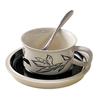 Finnish Vintag Hand-Painted Flower Ceramic Cup Retro Niche Coffee Cup Saucer Set Latte Latte Tea Cup