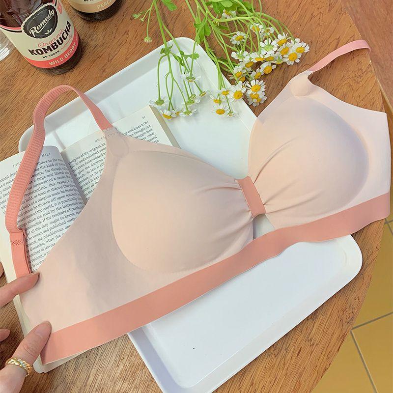 

Бюстгальтеры пуш-ап для женщин бесшовное нижнее белье беспроводные красочные без спинки 34/75AB