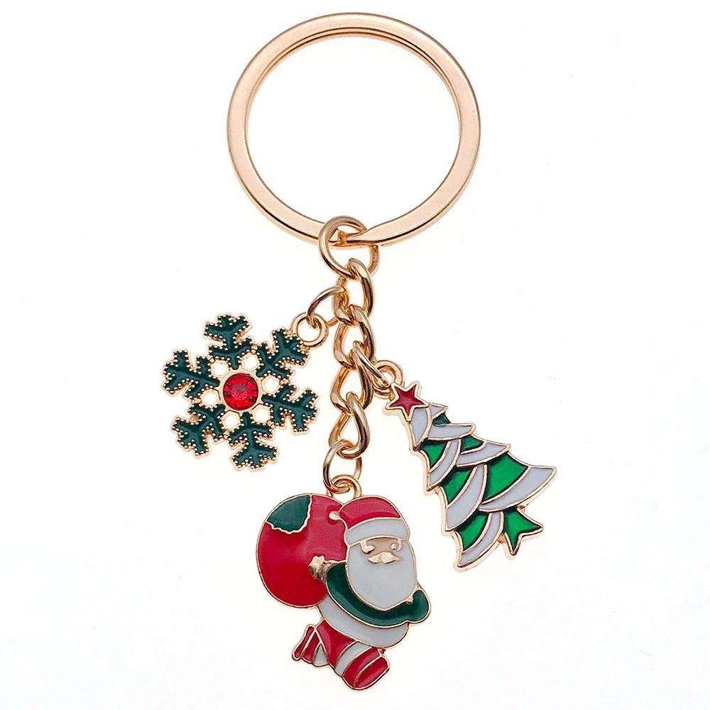 Santa Claus & Candy Christmas Tree Keychain Pendant - Cute Holiday Gift