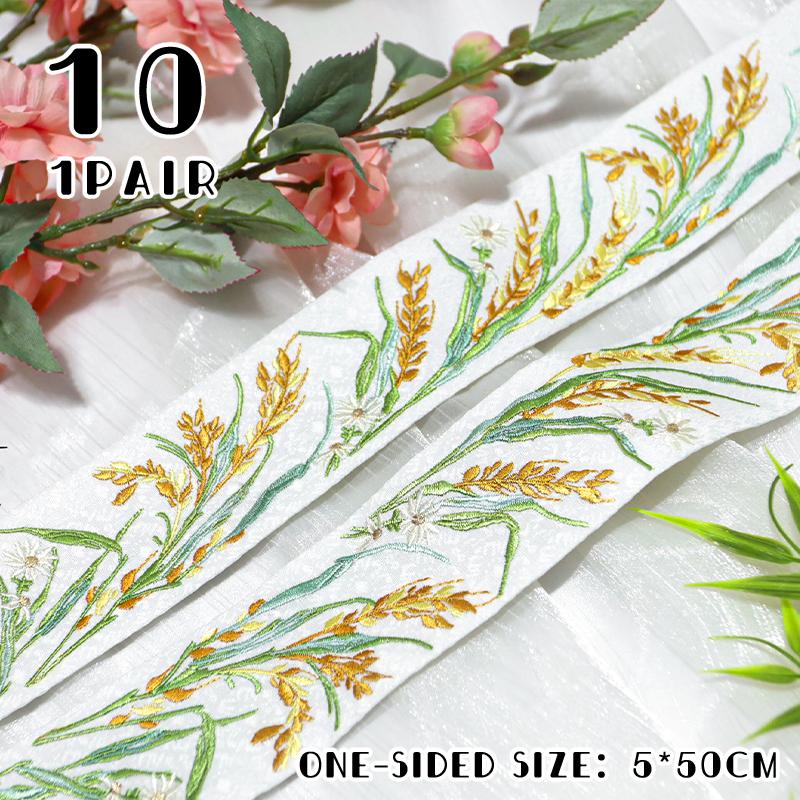 50cm Chinese Style Embroidered Lace Trim Fabric Collar Decoration for Hanfu Ancient Costume Skirt DIY Sewing Accessories