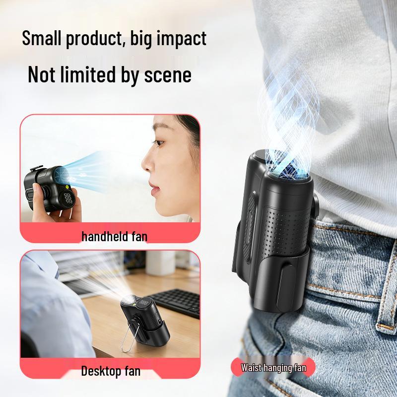 S06mini Shockproof Hanging Neck/Waist Desktop Fan with Lighting and Large Capacity
