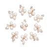 10Pcs Sparkling Hat Apparel Accessories Flower-shaped Rhinestone Buttons Pearl Hairpins Headwear Clip Pearl Button DIY Craft