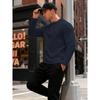 American Style Mens Long Sleeve Hoodless Jacquard Slim Fit Vintage Sweatshirt