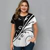 Summer Round Neck Floral Graphic 3D Print Top Fashionable Casual Short Sleeved Plus Size Women's T-shirts